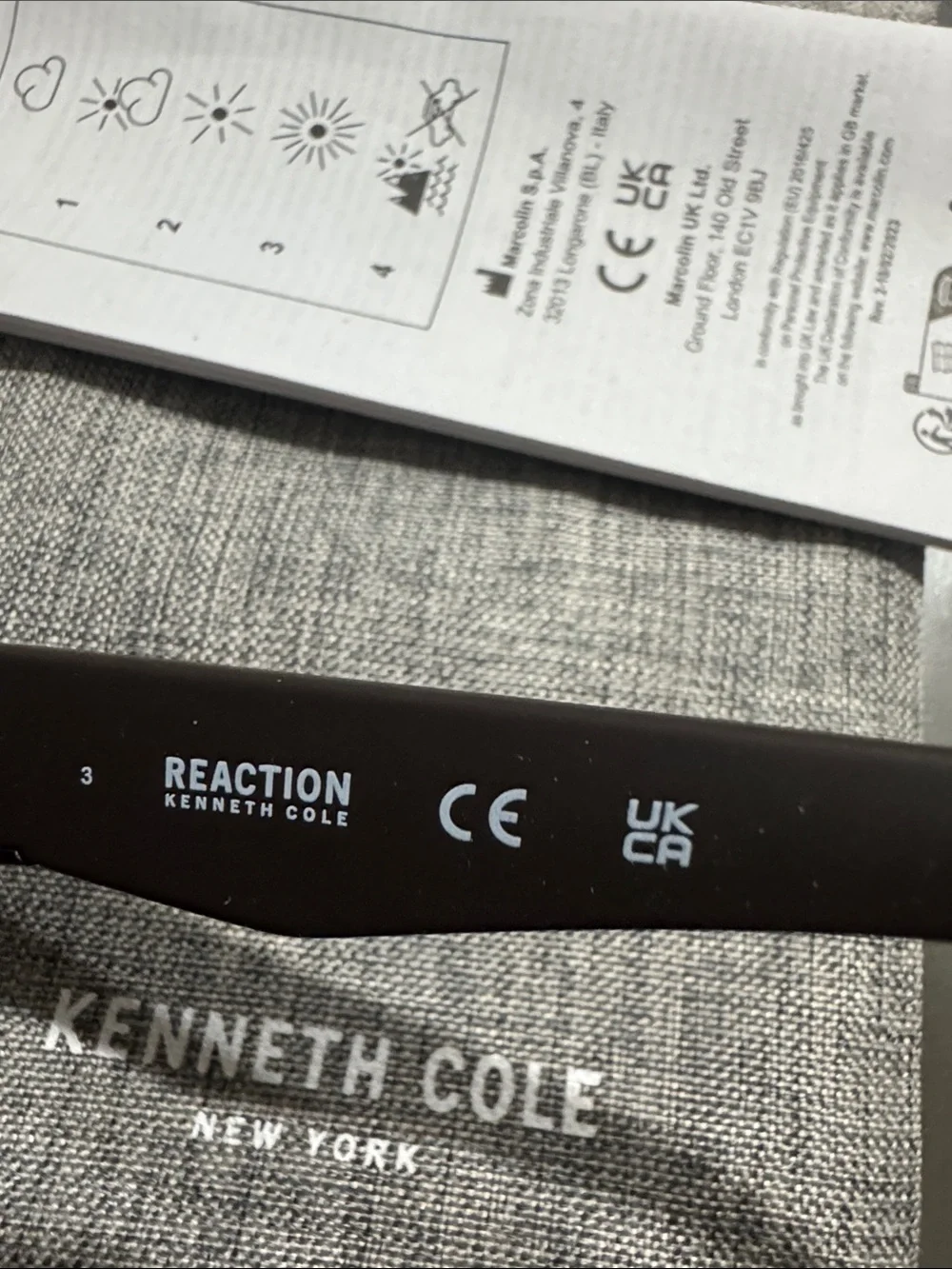 Kenneth Cole Matte Black Sunglasses with Brown Lenses